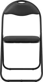 vidaXL Πτυσσόμενη Καρέκλα 2 pcs Μαύρο 48 x 43,5 x 81 εκ. Τεχνητό Δέρμα