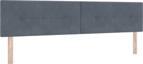 vidaXL Κρεβάτι Box Spring με Στρώμα και LED Σκούρο Γκρι 200 x 200 cm