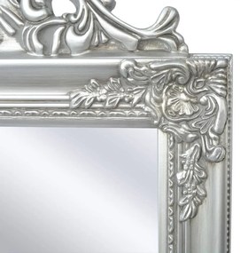 Καθρέφτης Επιδαπέδιος με Μπαρόκ Στιλ Ασημί 160 x 40 εκ. - Ασήμι