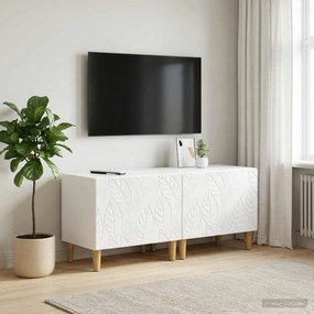vidaXL Ντουλάπι TV Γυαλιστερό Λευκό Επεξεργασμένο Ξύλο