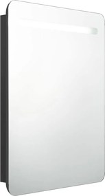 vidaXL Καθρέφτης Μπάνιου με Ντουλάπι / LED Μαύρο 60 x 11 x 80 εκ.