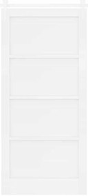 vidaXL Συρόμενη Πόρτα Λευκό 93 x 202 cm Μασίφ ξύλο πεύκου και χάλυβας