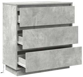 vidaXL Κομοδίνο Σκυρόδεμα Γκρι 71 x 34.5 x 75 εκ. Επεξεργασμένο ξύλο