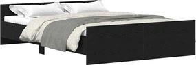 vidaXL Πλαίσιο κρεβατιού χωρίς στρώμα Μαύρη βελανιδιά 140x200 εκ.