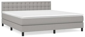 vidaXL Κρεβάτι Boxspring με Στρώμα Αν. Πράσινο 160x200εκ Υφασμάτινο