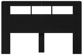 vidaXL LED κεφαλάρι με ράφι Μαύρη δρυς 160 x 18.5 x 103.5 εκ