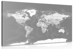 Εικόνα κομψό, vintage ασπρόμαυρο παγκόσμιο χάρτη