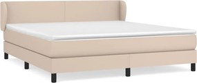 vidaXL Κρεβάτι Boxspring με Στρώμα Καπουτσίνο 180x200 εκ. Συνθ. Δέρμα