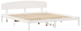 vidaXL Σκελετός Κρεβατιού Λευκό 180 x 200 cm Μασίφ ξύλο πεύκου