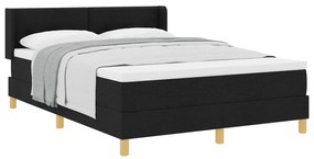 vidaXL Κρεβάτι με ελατήρια με κεφαλάρι Μαύρο 160 x 200 cm Ταπετσαρία