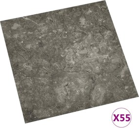 vidaXL Πλάκες Δαπέδου 55 pcs Γκρι 5,11 τ.μ. PVC