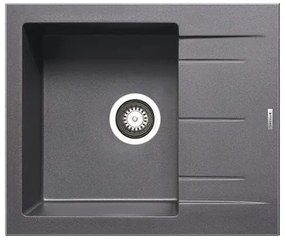 Pyramis Alazia 1B 1D Ένθετος Νεροχύτης από Συνθετικό Γρανίτη Μ59xΠ50cm Iron Grey (C070036811)