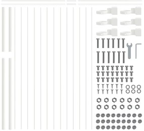 vidaXL Φράχτης Κήπου Λευκό Ατσάλι