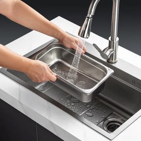 VEVOR 6 Pack 1/3 Size Hotel Pans Steam Table Pan Stainless Steel 4" Deep