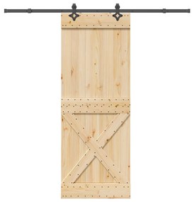 Συρόμενη Μεσόπορτα με Μηχανισμό 85 x 210 εκ. Μασίφ Ξύλο Πεύκου