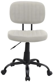 Καρέκλα γραφείου Romano Megapap από τεχνόδερμα χρώμα λευκό 46x53x79/86εκ.