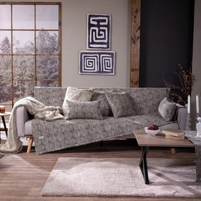 Ριχτάρι Hampton 04 Grey Teoran Τριθέσιο 180x300cm Βαμβάκι-Ακρυλικό