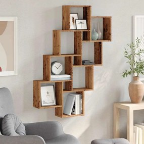 Ράφι κύβος τοίχου Παλιό ξύλο 90x15x119,5 cm Κατασκευασμένο ξύλο - Καφέ