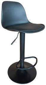 Σκαμπό μπαρ Louser pakoworld πτυσσόμενο μαύρο pp με μαξιλάρι-βάση μαύρο μέταλλο 44x46x114εκ