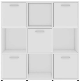 vidaXL Βιβλιοθήκη Λευκή 90 x 30 x 90 εκ. από Επεξ. Ξύλο