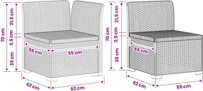 vidaXL Καθιστικό Κήπου 3 Θέσεων Rattan Look PP Λευκό
