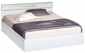 Κρεβάτι ξύλινο διπλό AVA Λευκό/Crystal, 160/200, 204/68/164 εκ., Genomax