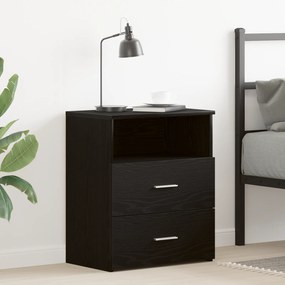 vidaXL Κομοδίνο Μαύρο Δρυς 50x32x60εκ Επεξεργασμένο Ξύλο