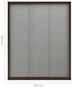 vidaXL Σήτα Παραθύρου Πλισέ Καφέ 60 x 80 εκ. από Αλουμίνιο