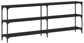vidaXL Τραπέζι Κονσόλας με ράφι Μαύρη δρυς 200 x 29 x 75 cm