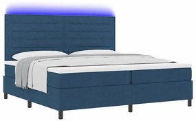 vidaXL Κρεβάτι με ελατήρια με στρώμα Μπλε 200 x 200 cm ύφασμα
