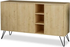 Μπουφές Clara pakoworld χρώμα light oak 142x35.5x83εκ