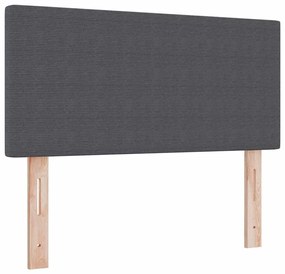 vidaXL Κεφαλάρι με κεφαλάρι Σκούρο γκρι 90 cm Ύφασμα Ριμπ