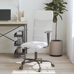 Καρέκλα Γραφείου Ρυθμ. Ύψος Λευκή Διχτυωτό Ύφασμα/Συνθ. Δέρμα