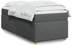 Κρεβάτι Boxspring με Στρώμα Σκούρο Γκρι 90x200 εκ. Υφασμάτινο