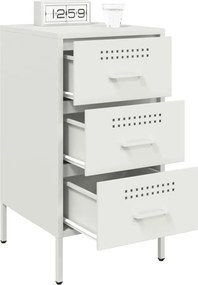 vidaXL Κομοδίνο Λευκό 36x39x68 εκ. από Χάλυβα