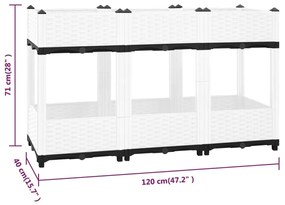 Ζαρντινιέρα 120 x 40 x 71 εκ. από Πολυπροπυλένιο - Γκρι