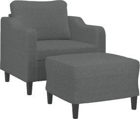 vidaXL Πολυθρόνα Σκούρο Γκρι 60 εκ. Υφασμάτινη με Υποπόδιο