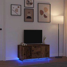 vidaXL Ντουλάπι τηλεόρασης με φώτα LED Παλιό ξύλο 100x41x50 εκ.