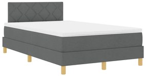 vidaXL Κρεβάτι box spring με στρώμα Σκούρο γκρι 120 x 200 cm ύφασμα