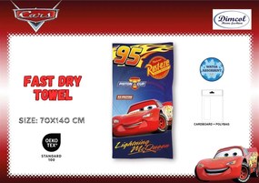 Πετσέτα Θαλάσσης Quick Dry Disney Home Cars 38 70X140 Blue 100% Microfiber - Disney Home