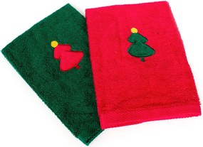 Χριστουγεννιάτικες Πετσέτες (Σετ 2τμχ) Dimcol Christmas Tree Red-Green