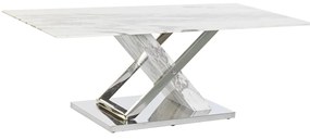 Τραπεζάκι Καφέ DKD Home Decor Λευκό Ασημί Κρυστάλλινο Χάλυβας 120 x 60 x 42 cm