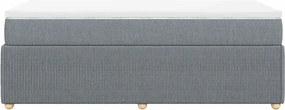vidaXL Κρεβάτι Boxspring με Στρώμα Ανοιχτό Γκρι 80x200 εκ. Υφασμάτινο