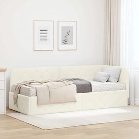 vidaXL Κρεβάτι Γωνίας Κρεμ 80 x 200 cm Βελούδο
