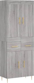 vidaXL Ντουλάπι Γκρι Sonoma 69,5 x 34 x 180 εκ. Επεξεργασμένο Ξύλο