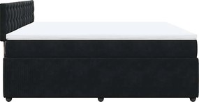vidaXL Κρεβάτι Boxspring με Στρώμα Μαύρο 200x200 εκ. Βελούδινο