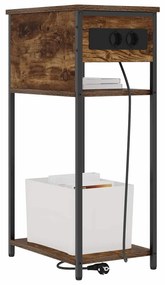 vidaXL Κομοδίνο Καπνιστή δρυς 41 x 28 x 76 εκ. Επεξεργασμένο ξύλο