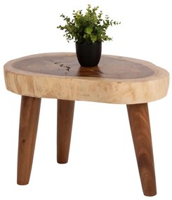 Τραπέζι Σαλονιού Dompu HM9630 8cm Πάχος 66x44x46cm Από Μασίφ Suar Ξύλο Natural Wood
