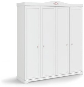 Παιδική  4φυλλη ντουλάπα  RUSTIC WHITE  RU-1002  Cilek