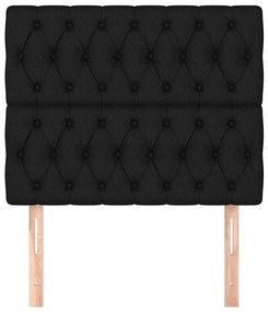 vidaXL Κεφαλάρι Μαύρο 90x7x118/128 εκ. Ύφασμα